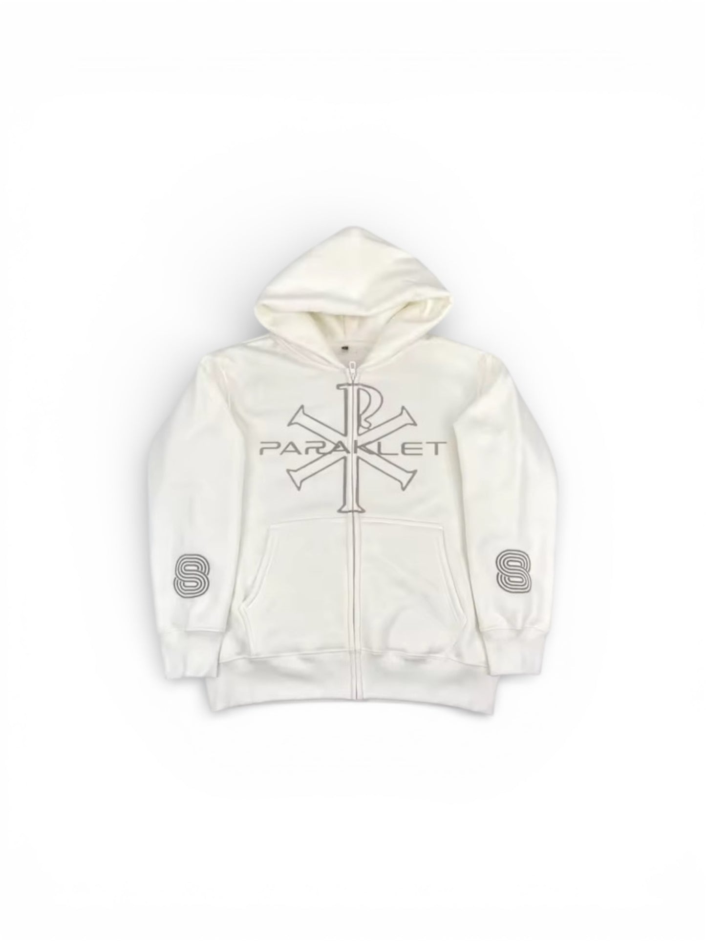 (M)ERELY WHITE ZIP HOODIE